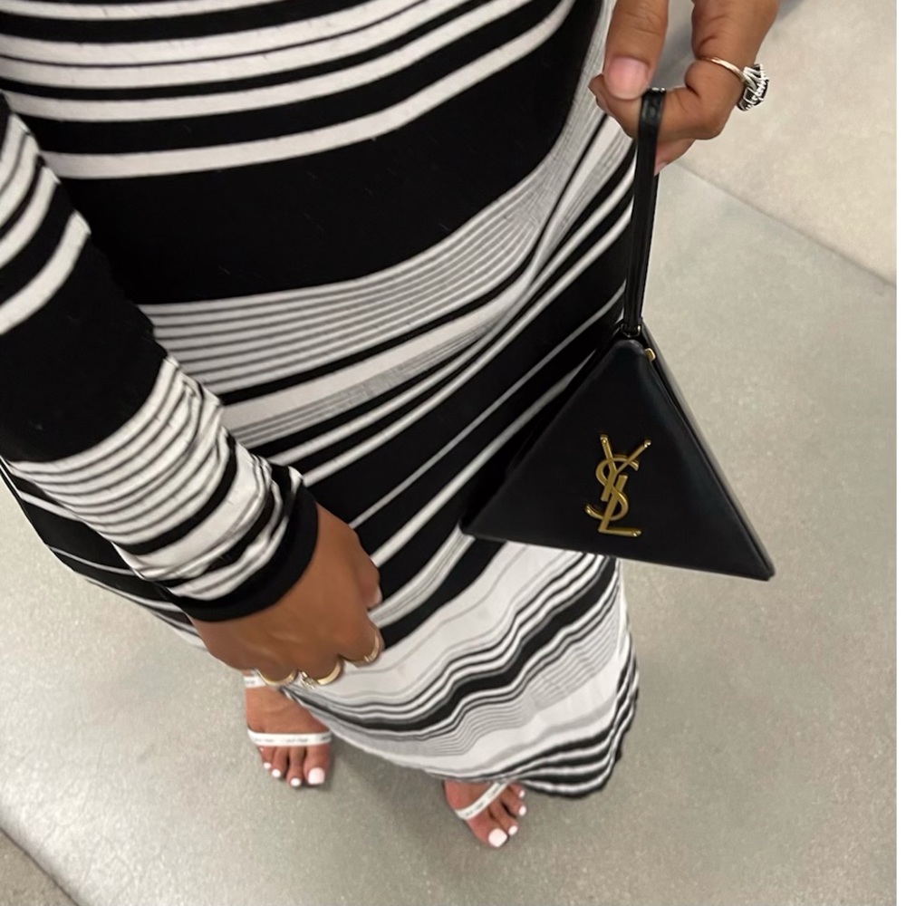 SAINT LAURENT Black Pyramid Box Bag clutch NEW!!! - Picture 3 of 8